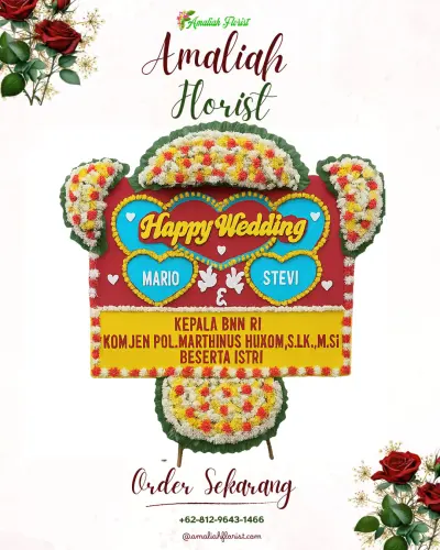 Karangan Papan Bunga Pernikahan di Bojongpetir